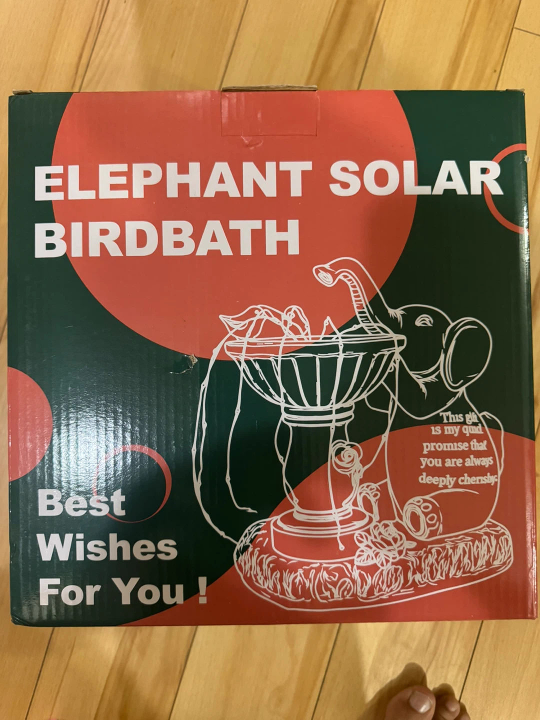 Elephant Solar Birdbath with LED Lights - photo 4