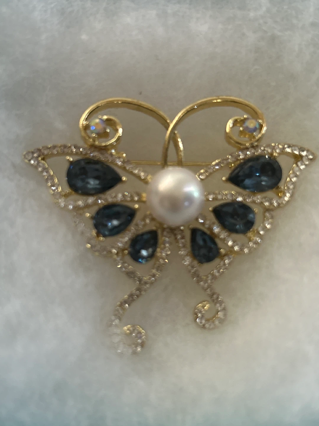 ⚽️Butterfly Brooch with Pearl and Gems - photo 4