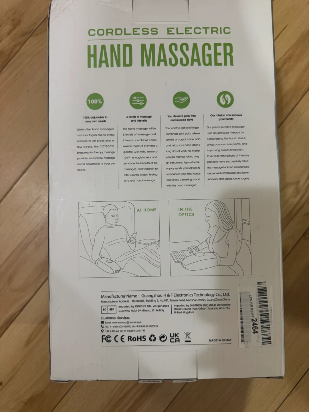 Cotsoco Cordless Electric Hand Massager M208 - photo 5