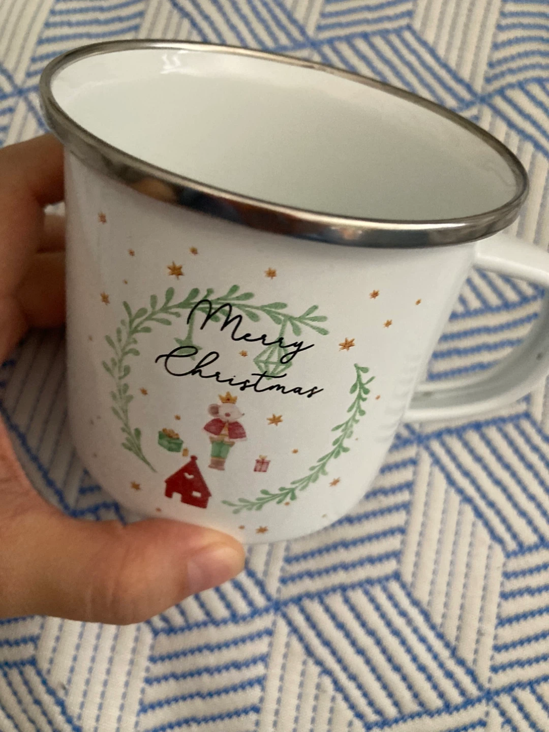 Merry Christmas Enamel Mug⚽️