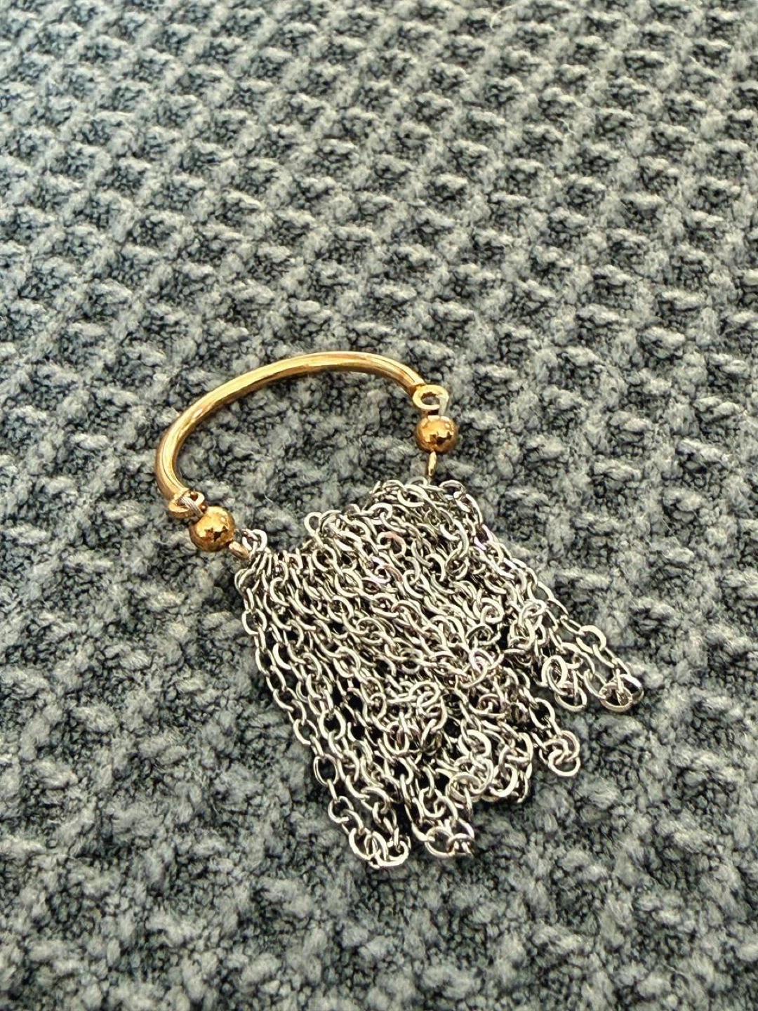 Gold & Silver Chain Fringe Ring - photo 4