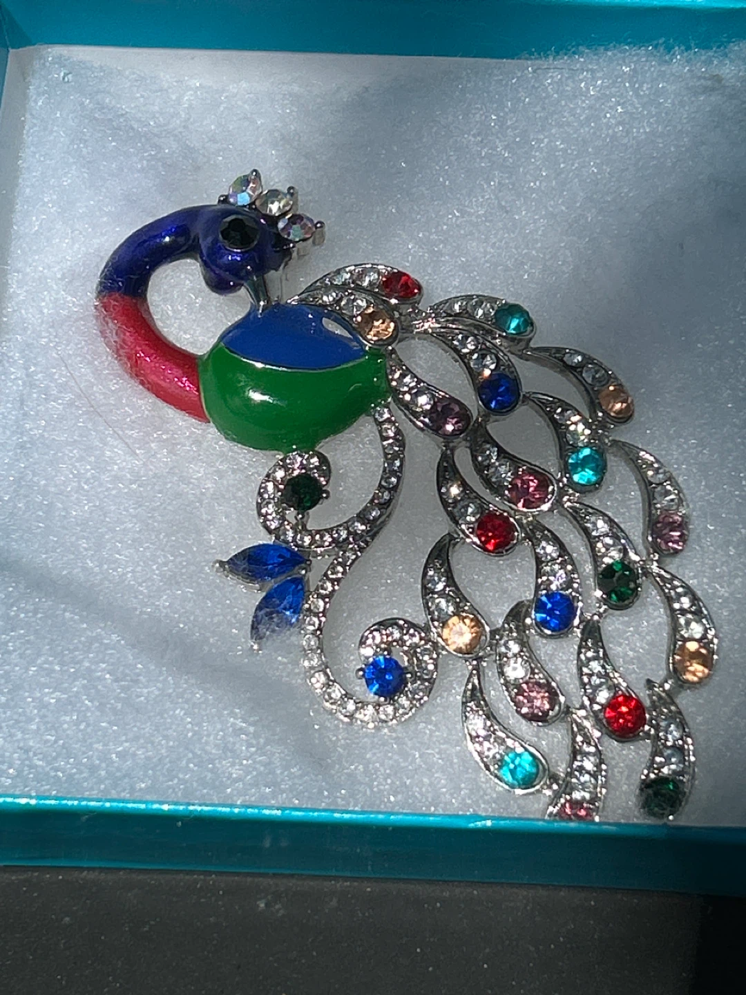 ⚽️Peacock Brooch with colourful stones
