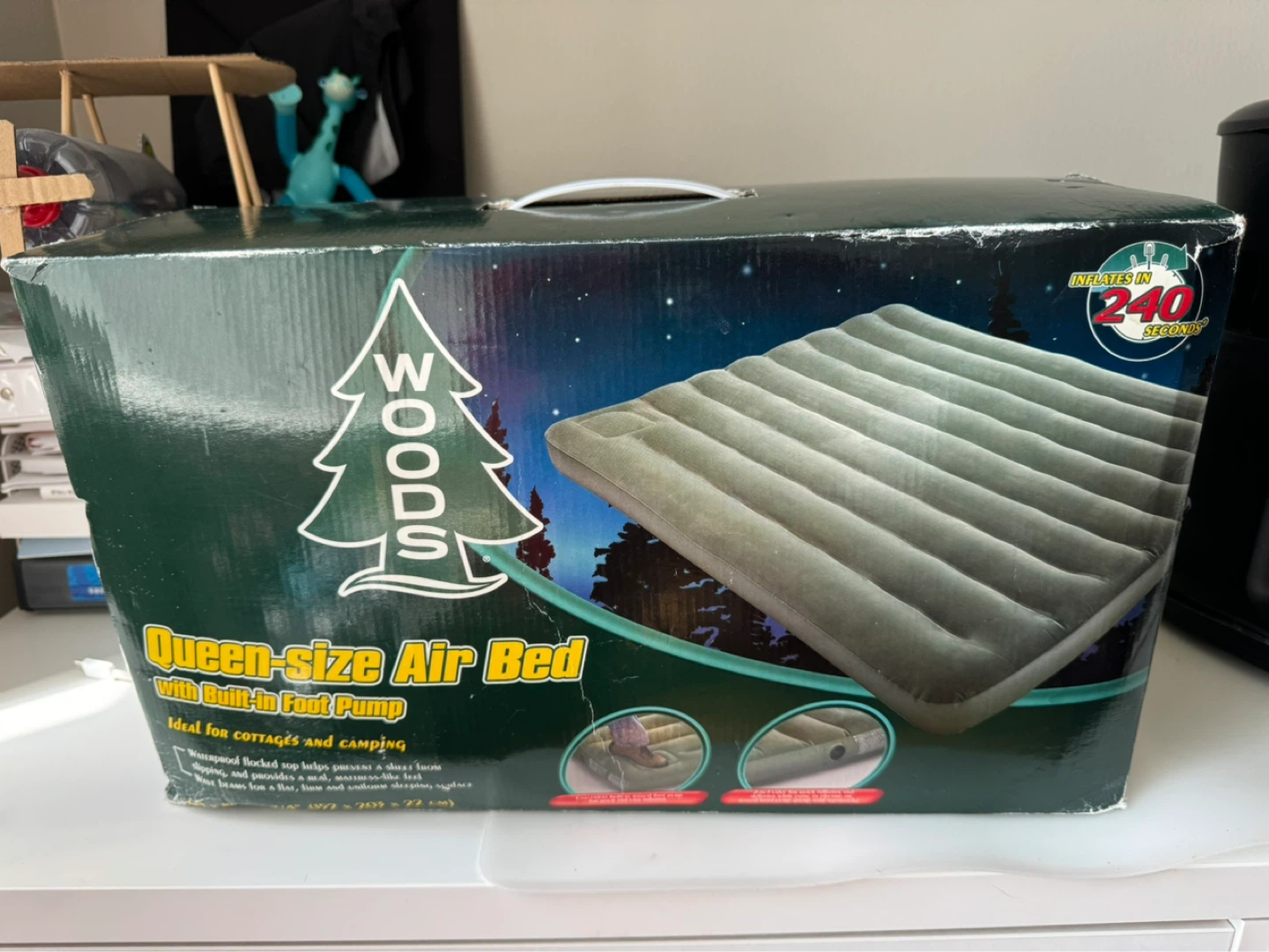 Woods Queen-size Air Bed with Built-in Foot Pump