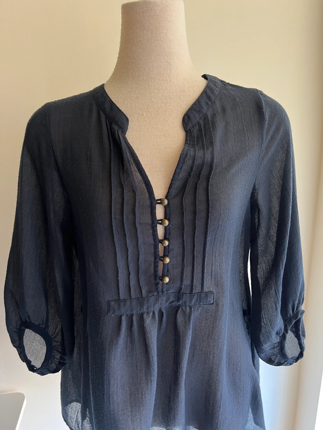 Navy blue tunic blouse - Size M - photo 2