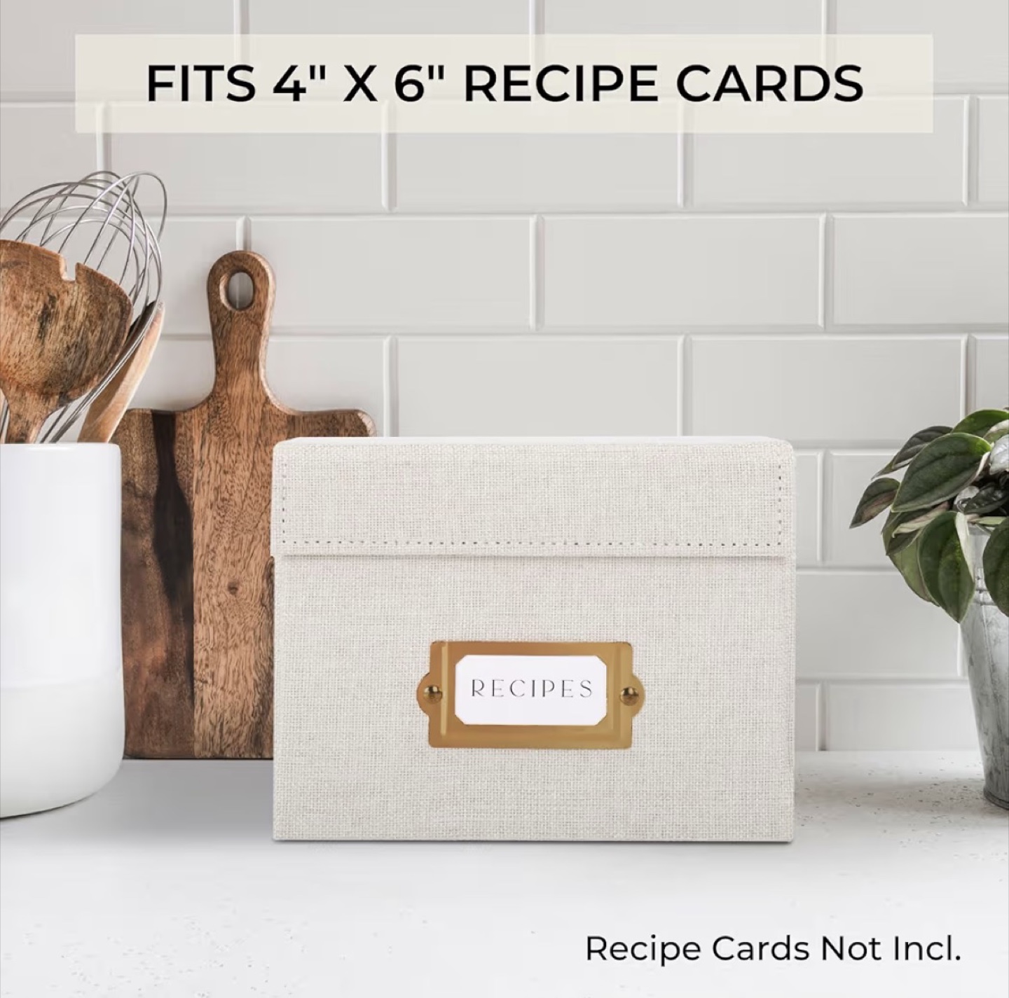 NEW linen recipe card box - photo 5