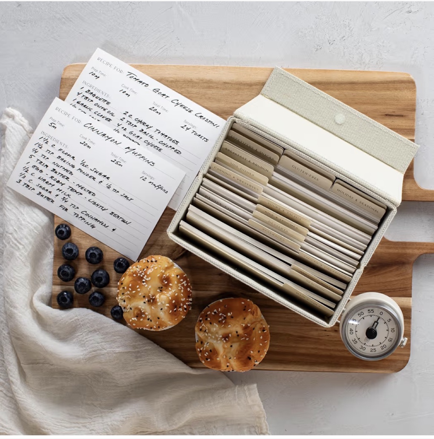 NEW linen recipe card box - photo 3