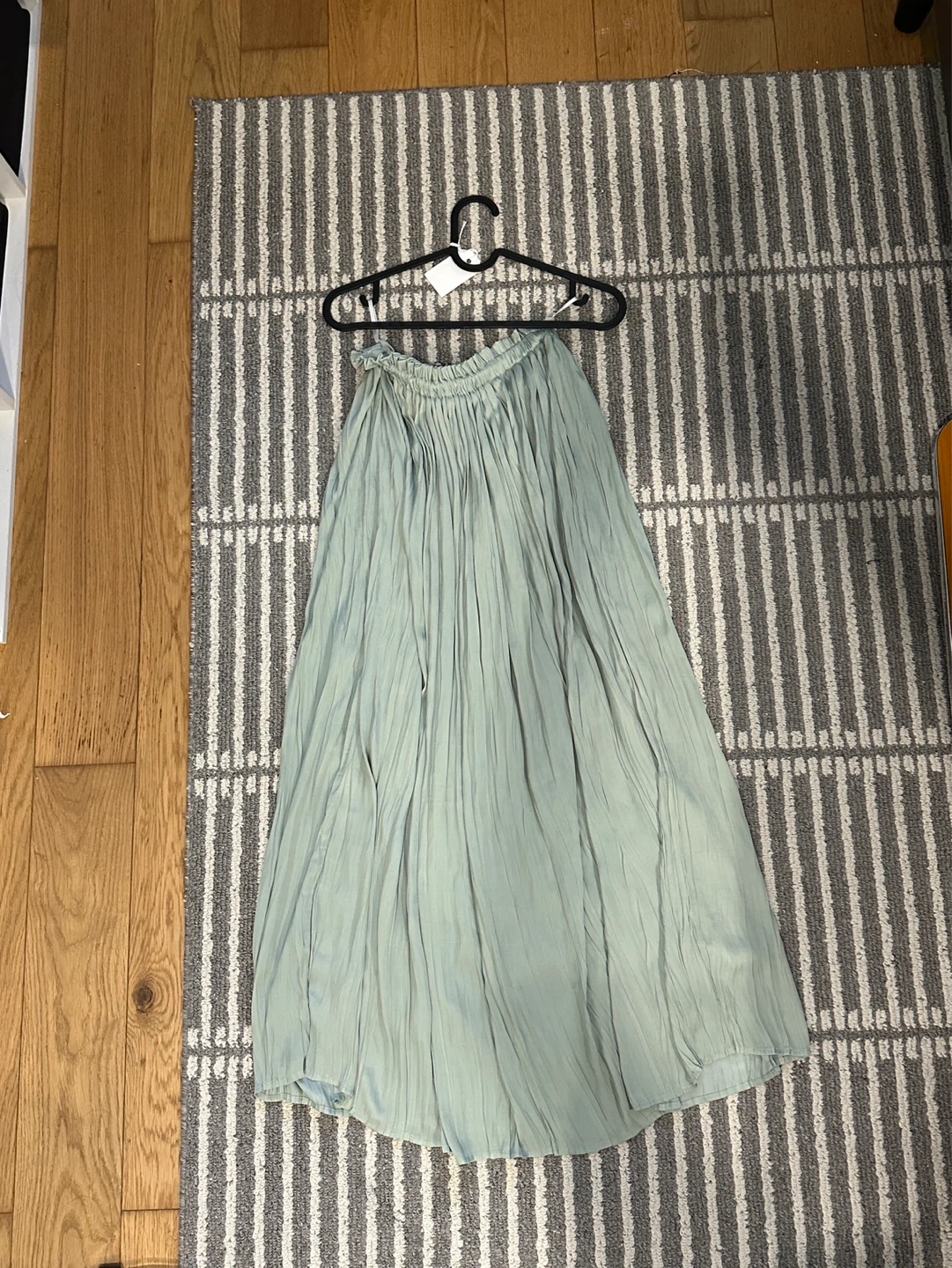Pleated Pastel Green Maxi Skirt