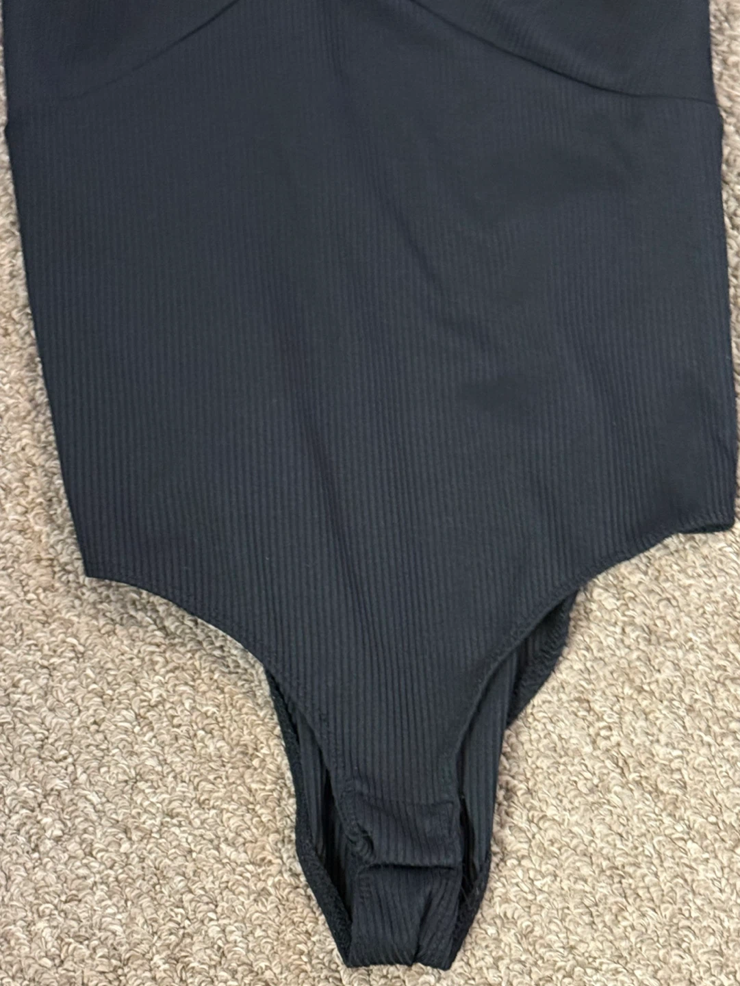Stradivarius Black Ribbed Cross-Over Bodysuit - photo 2
