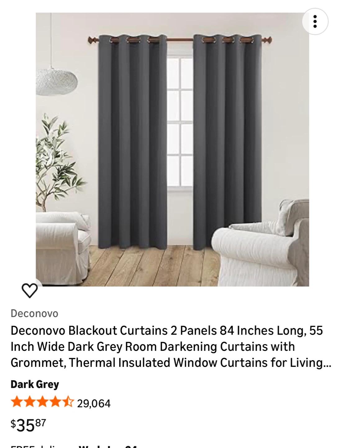 Matte Blackout Curtain and Rod