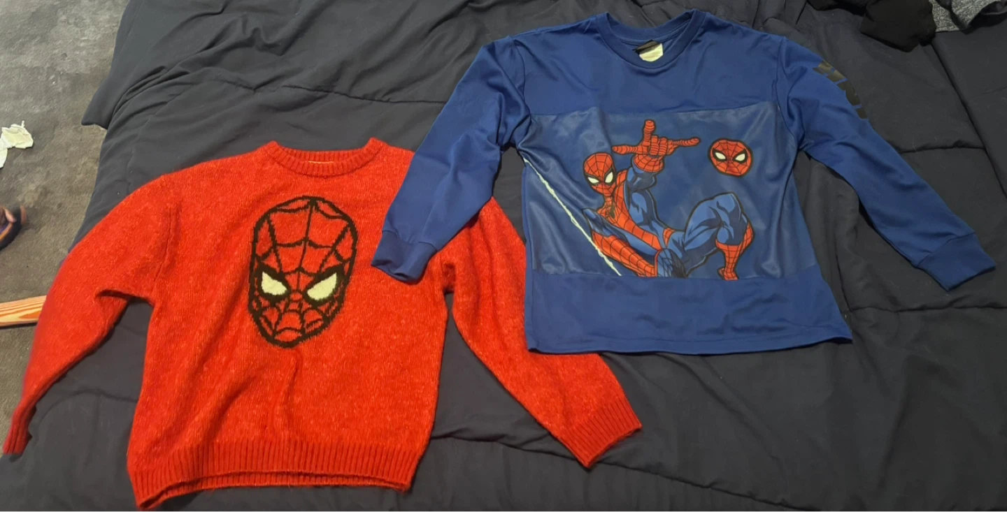 Two Spiderman Long Sleeve Shirts - Size 6