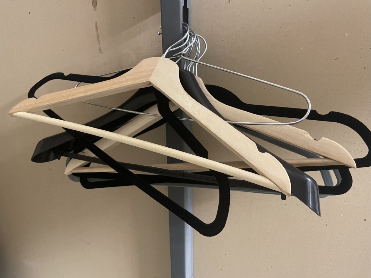 Assorted Clothes Hangers (Wooden, Black Velvet)