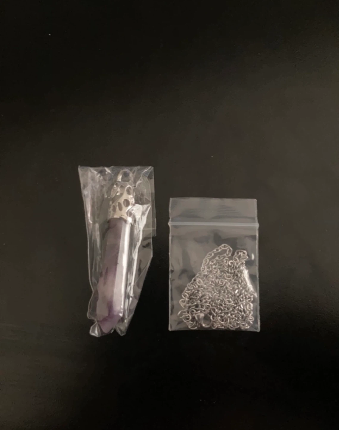 Amethyst Crystal Point Pendant Necklace
