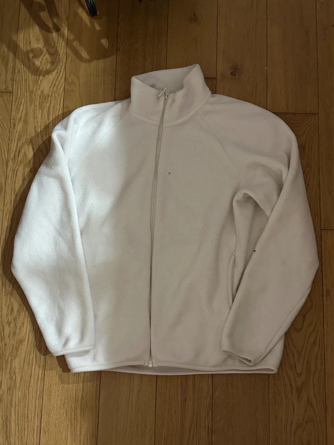 UNIQLO White Fleece Full Zip Jacket