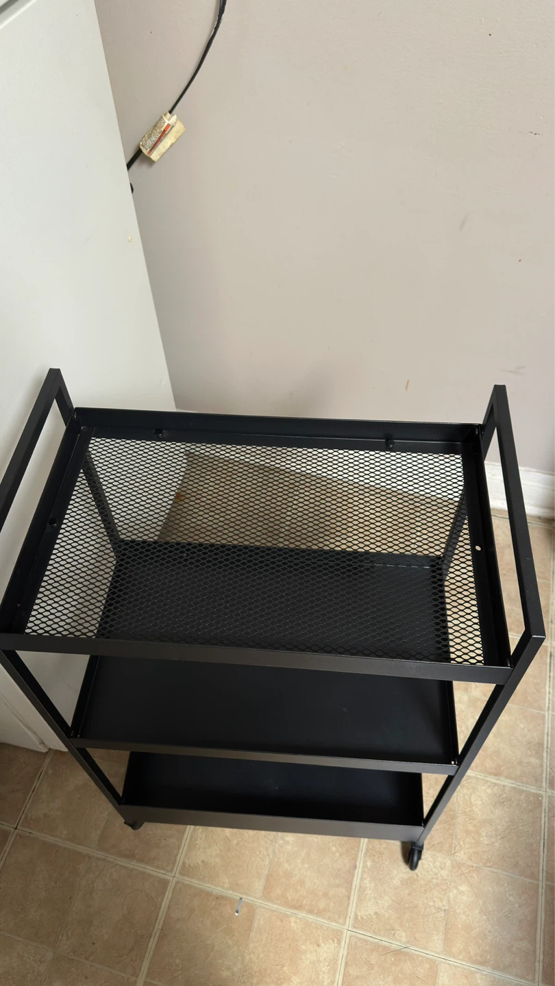 Black 3-Tier Rolling Utility Cart - photo 3