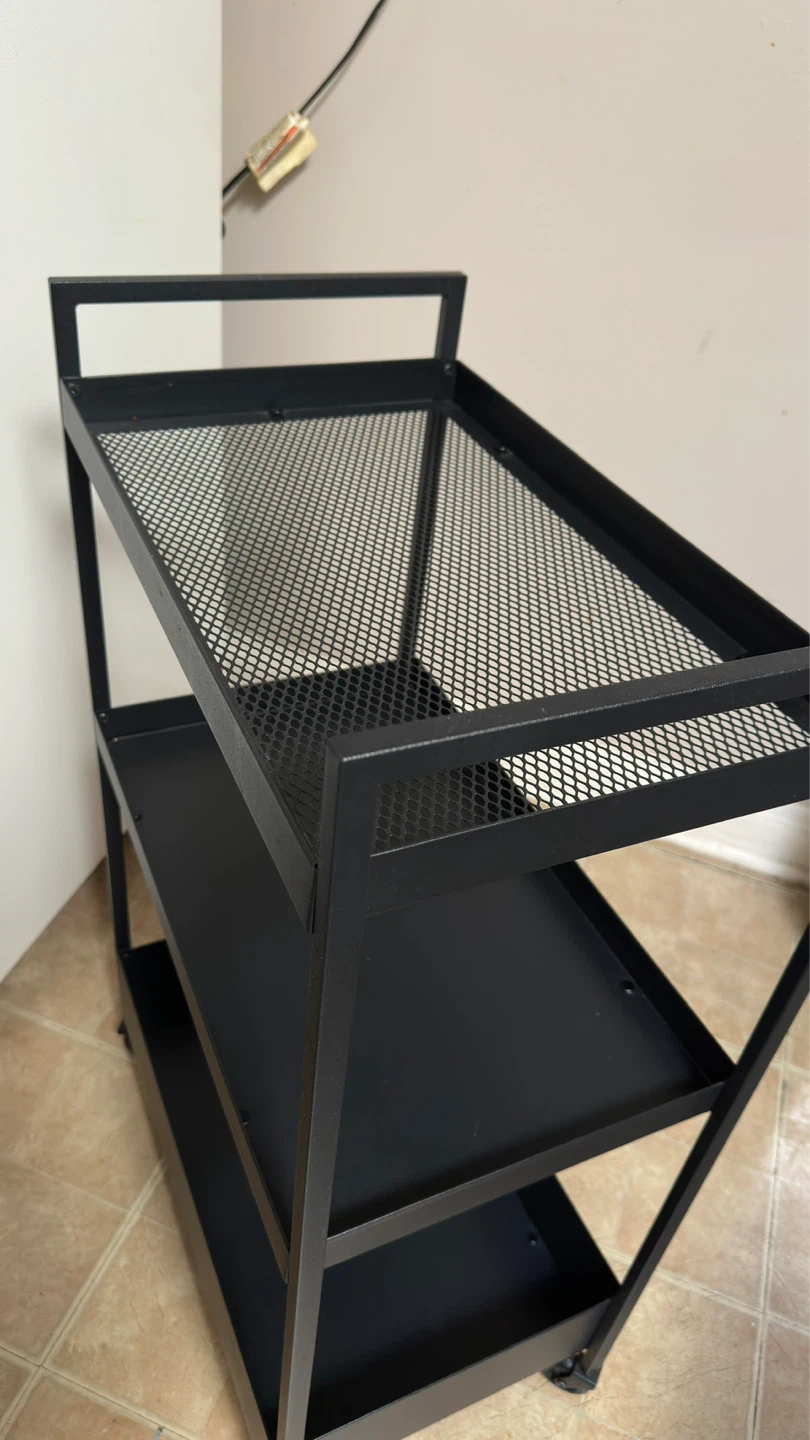 Black 3-Tier Rolling Utility Cart - photo 2