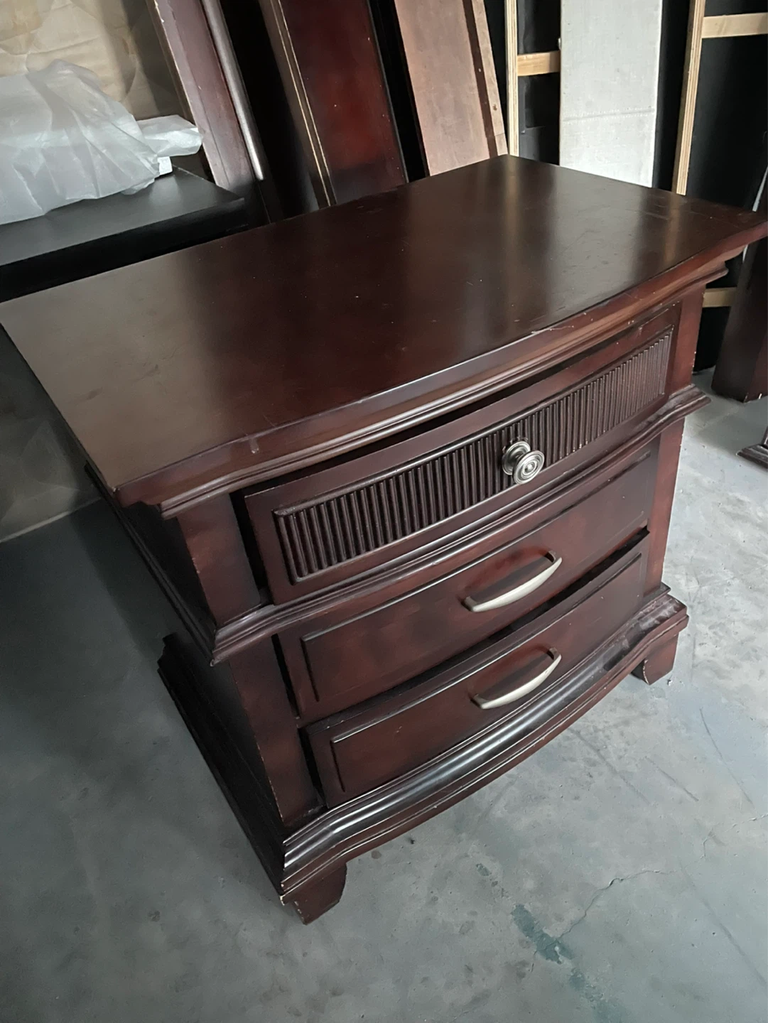 Dark Wood Bedroom Dresser with night stand - photo 2