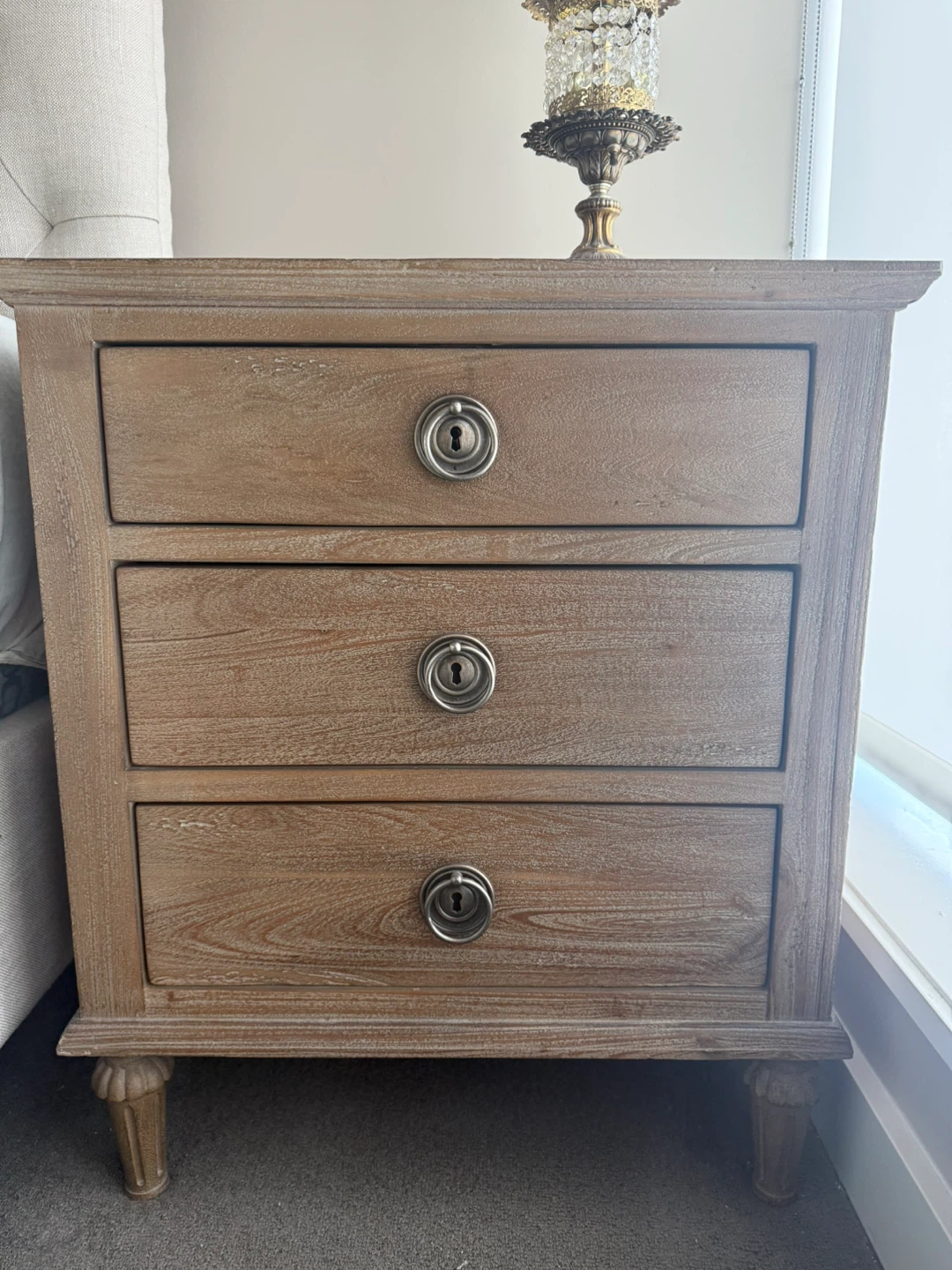 RH solid wood nightstands