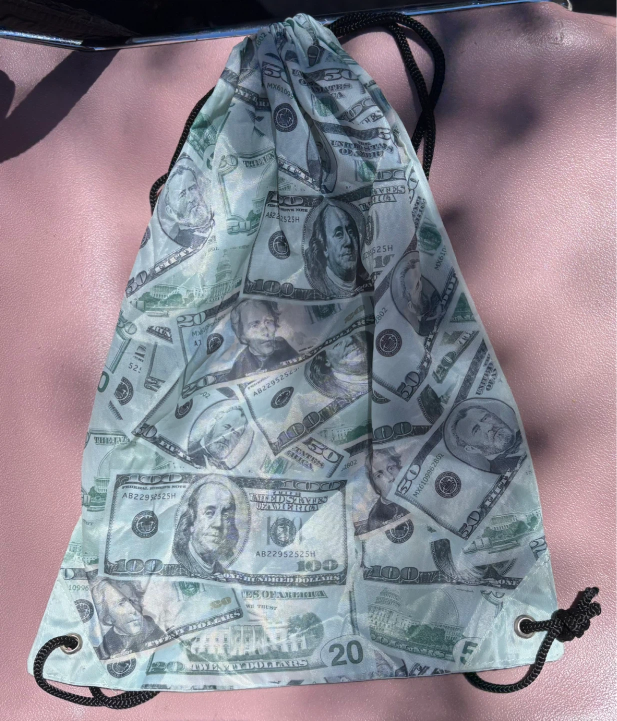 ⚽️Money Print Drawstring Bag