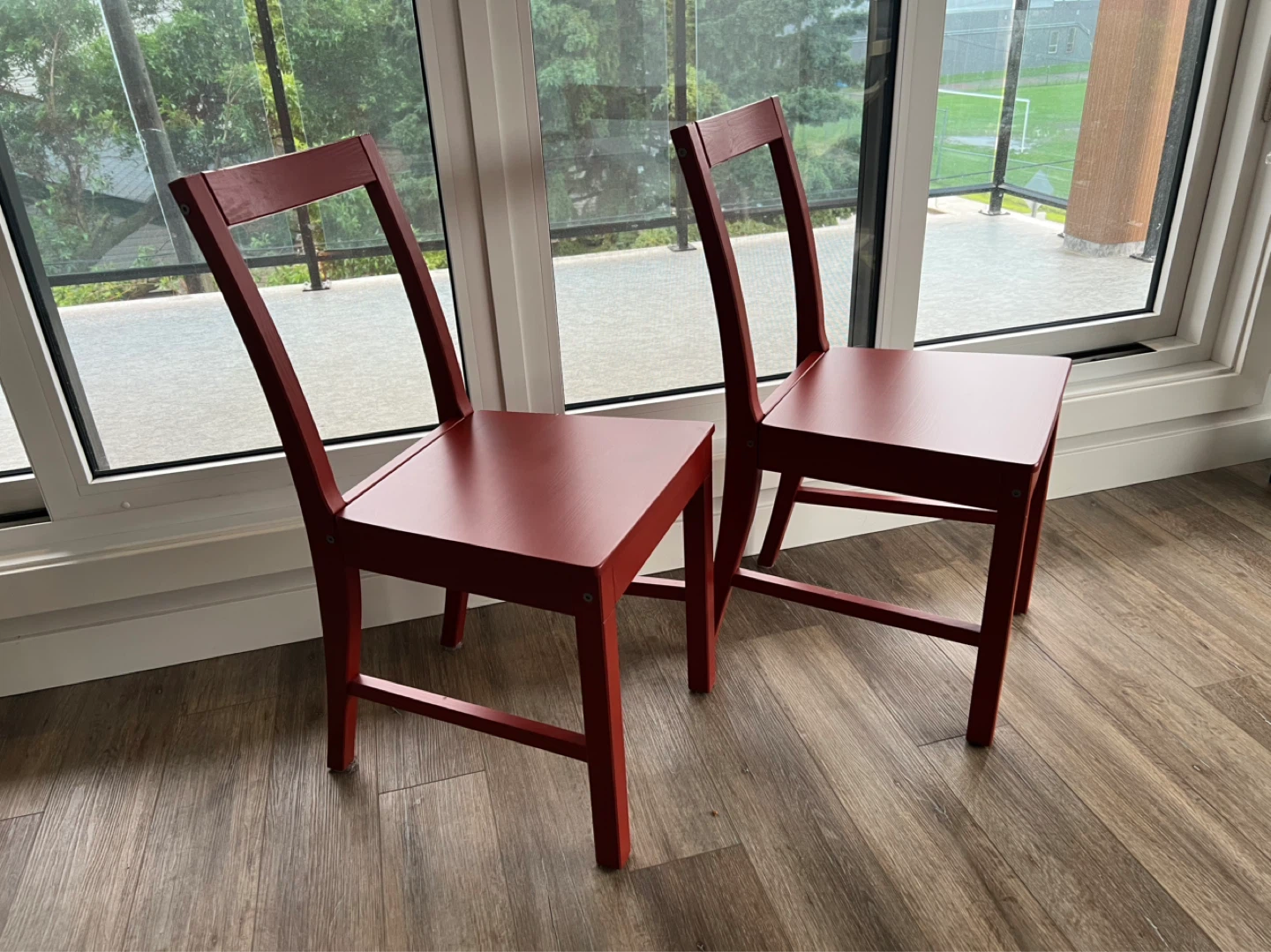 Red Wooden Dining Chairs (Set of 2), IKEA - photo 3
