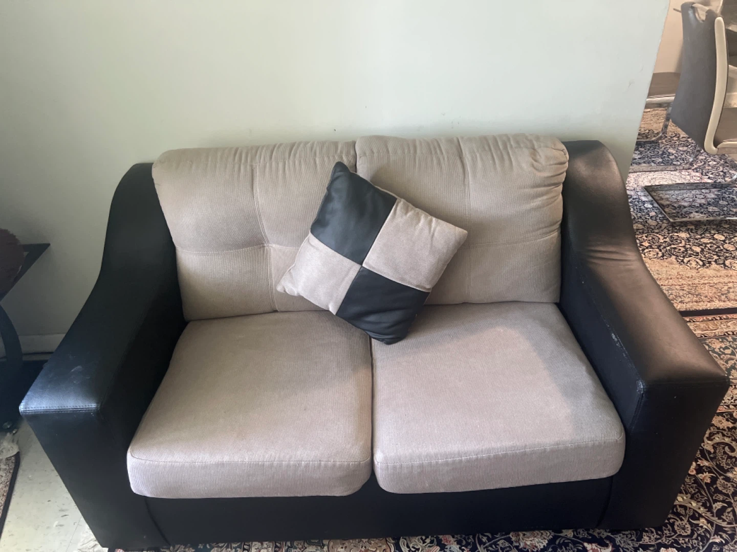 Tan and Black Sofa and Loveseat Set - photo 3