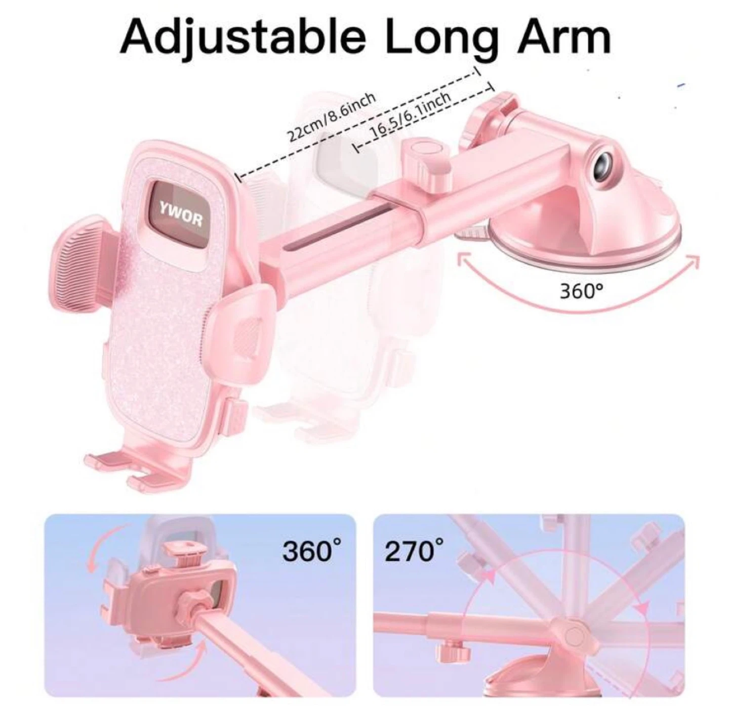 Adjustable Long Arm Car Phone Mount - photo 2