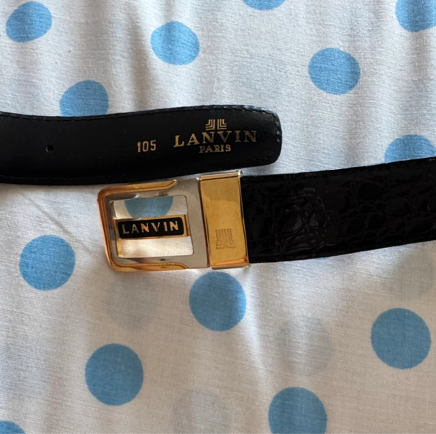 Lanvin Paris Croc-Embossed Belt