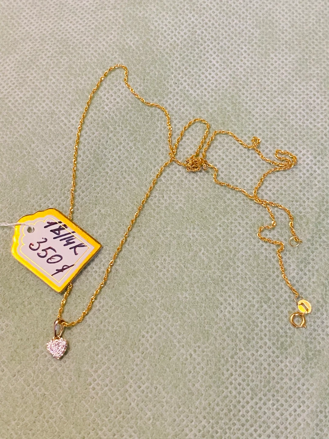 18K/14K Gold Diamond Heart Necklace - photo 4