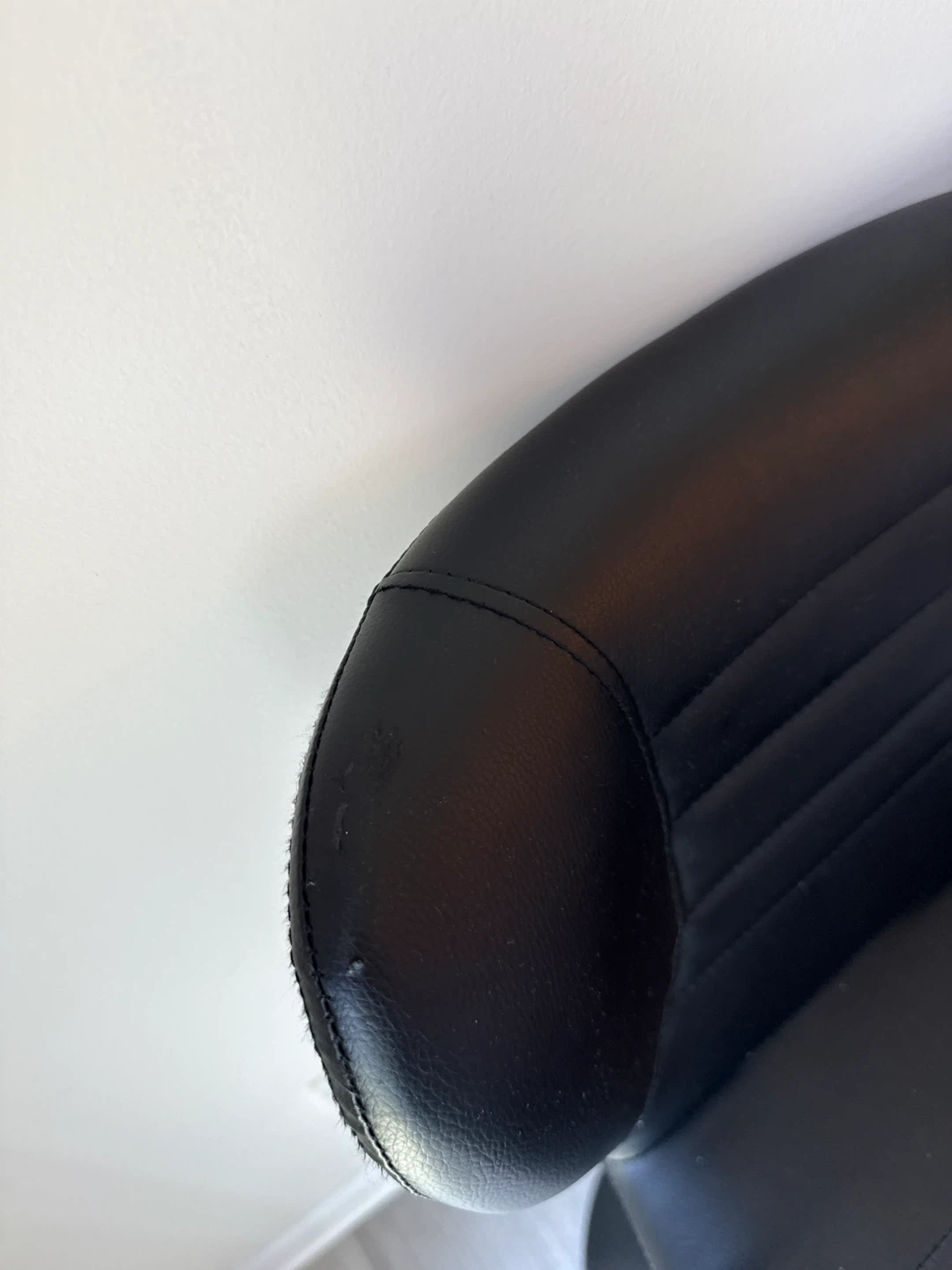 Black Faux Leather Bar Stools (Set of 2) - photo 5