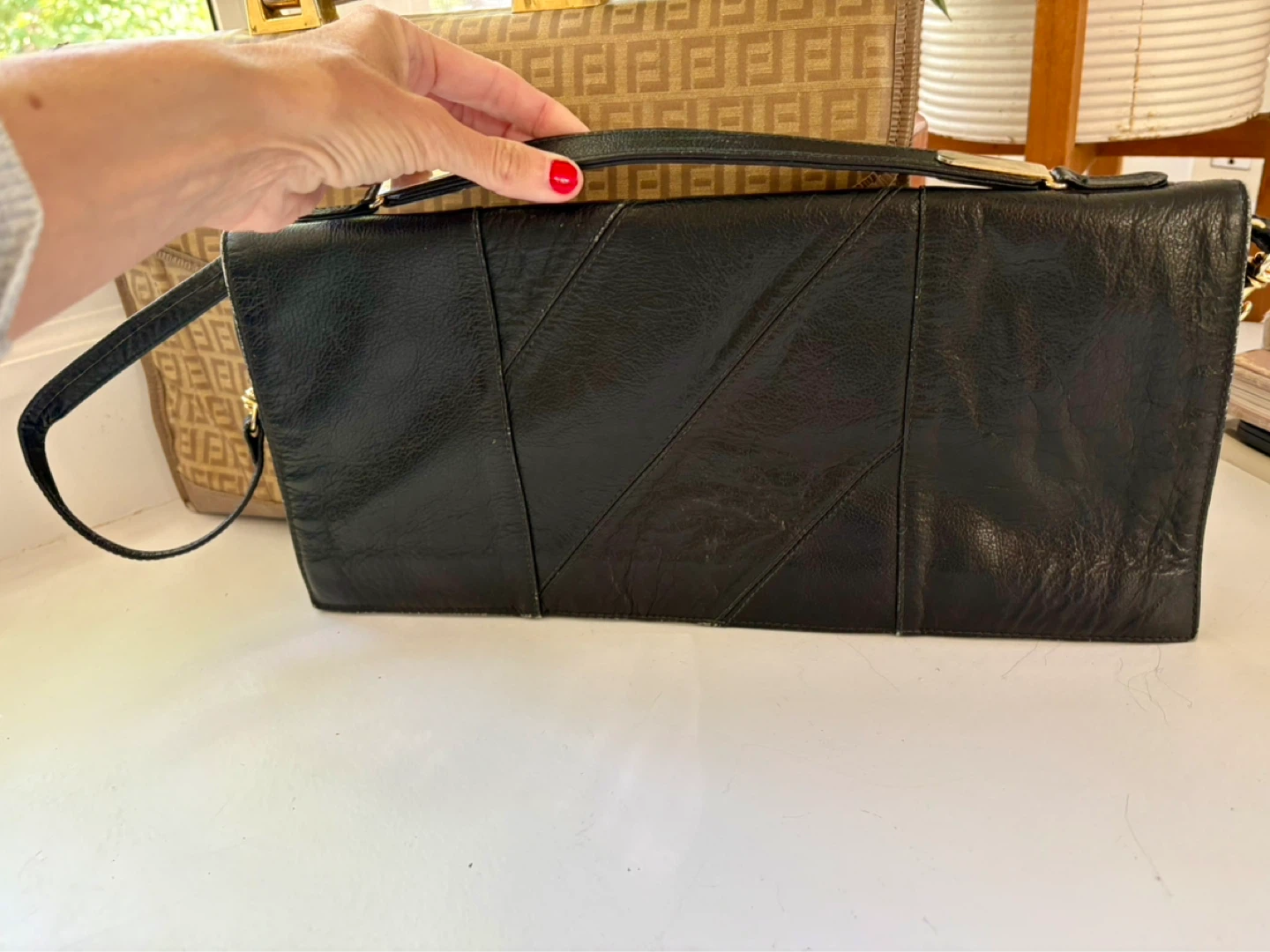 $25 each Vintage Brown and Black Leather Clutch Purses - photo 4