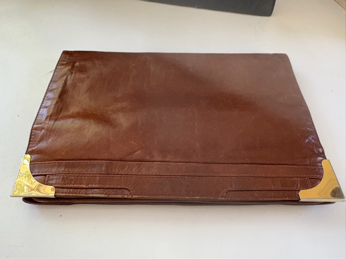 $25 each Vintage Brown and Black Leather Clutch Purses - photo 2
