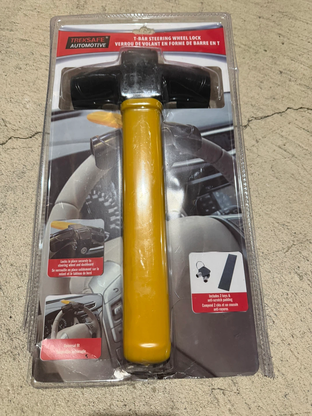 TrekSafe Automotive T-Bar Steering Wheel Lock