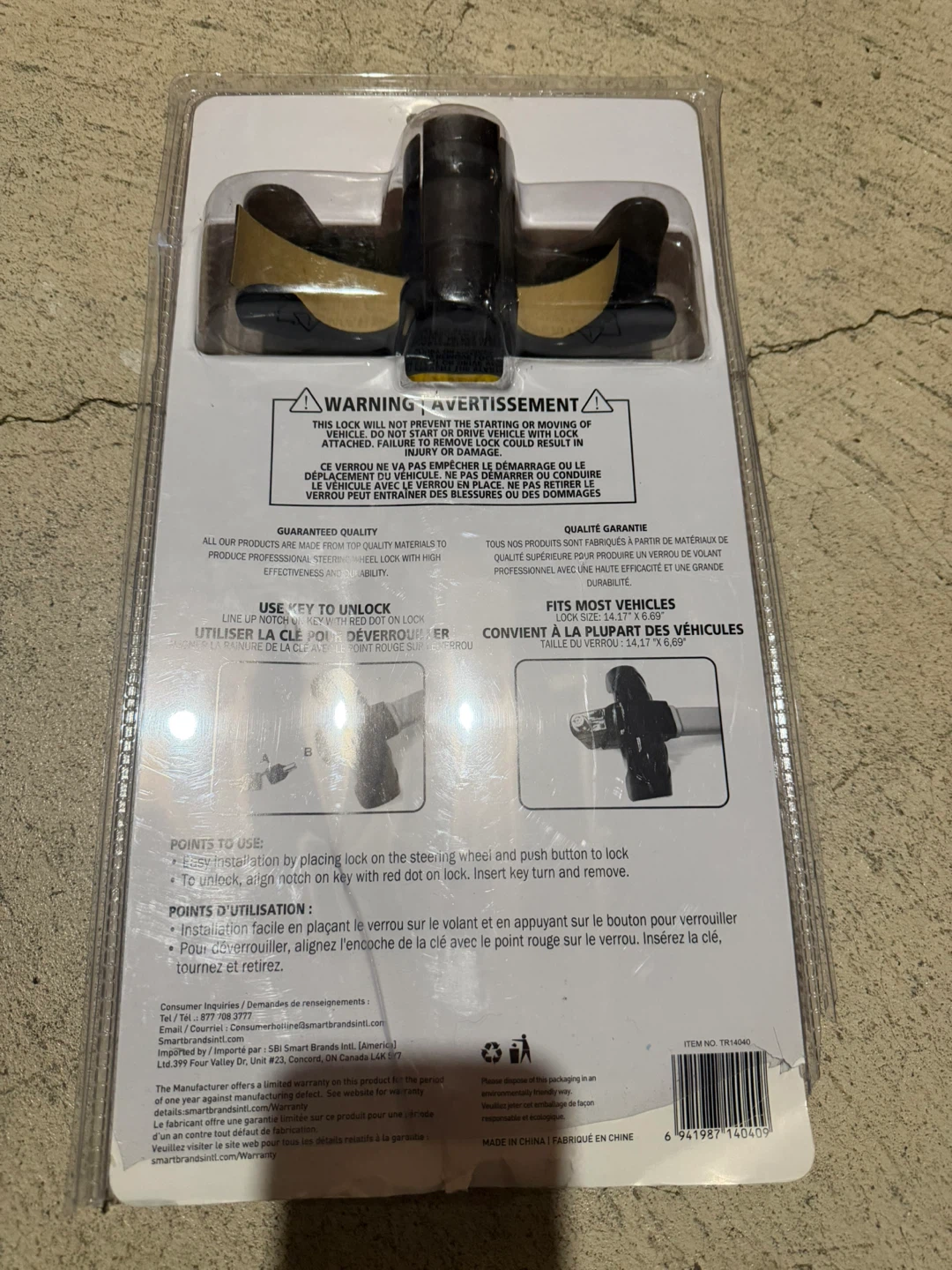 TrekSafe Automotive T-Bar Steering Wheel Lock - photo 2