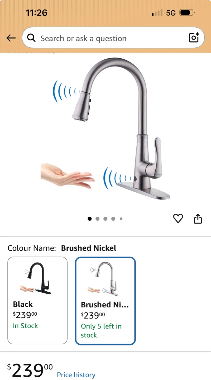 GEOATON Brushed Nickel Kitchen Faucet ⚽️