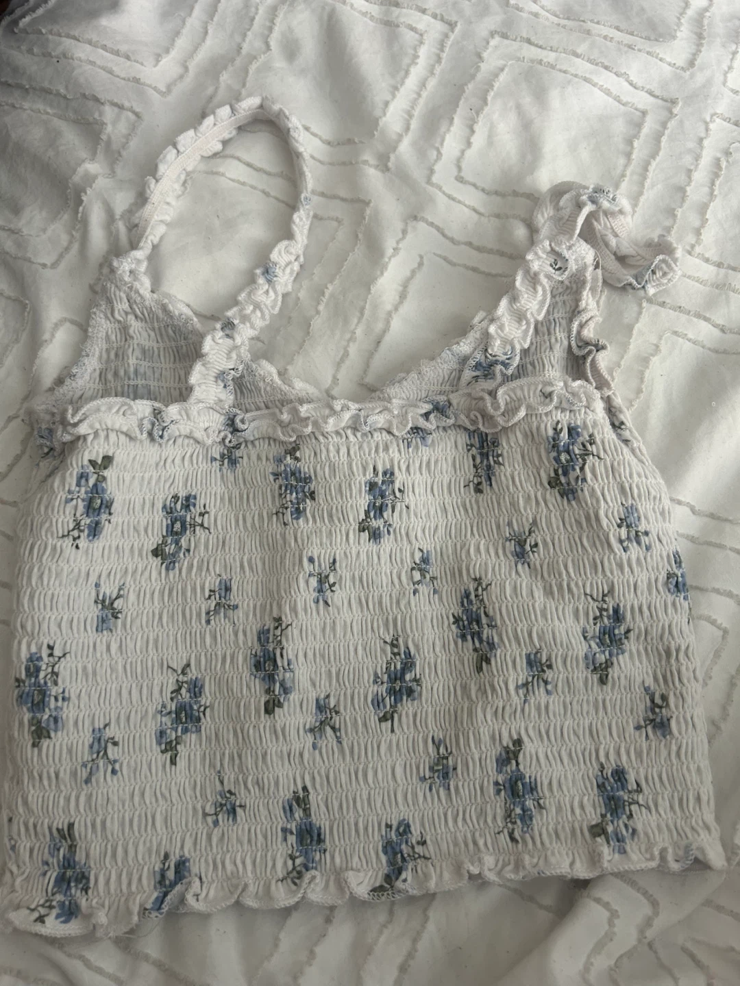 Hollister Cropped tank - White Floral - Size S - photo 3
