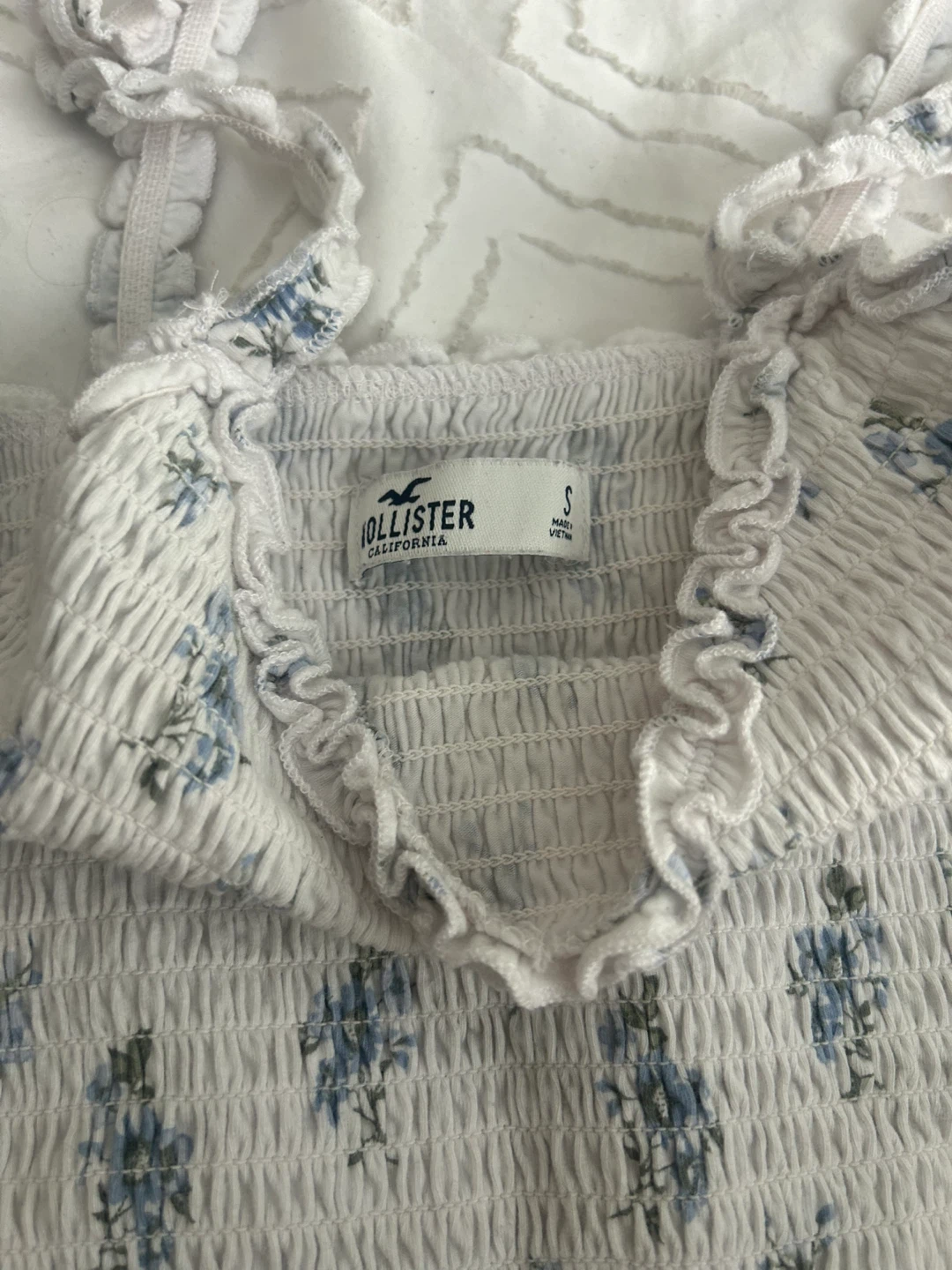 Hollister Cropped tank - White Floral - Size S - photo 2