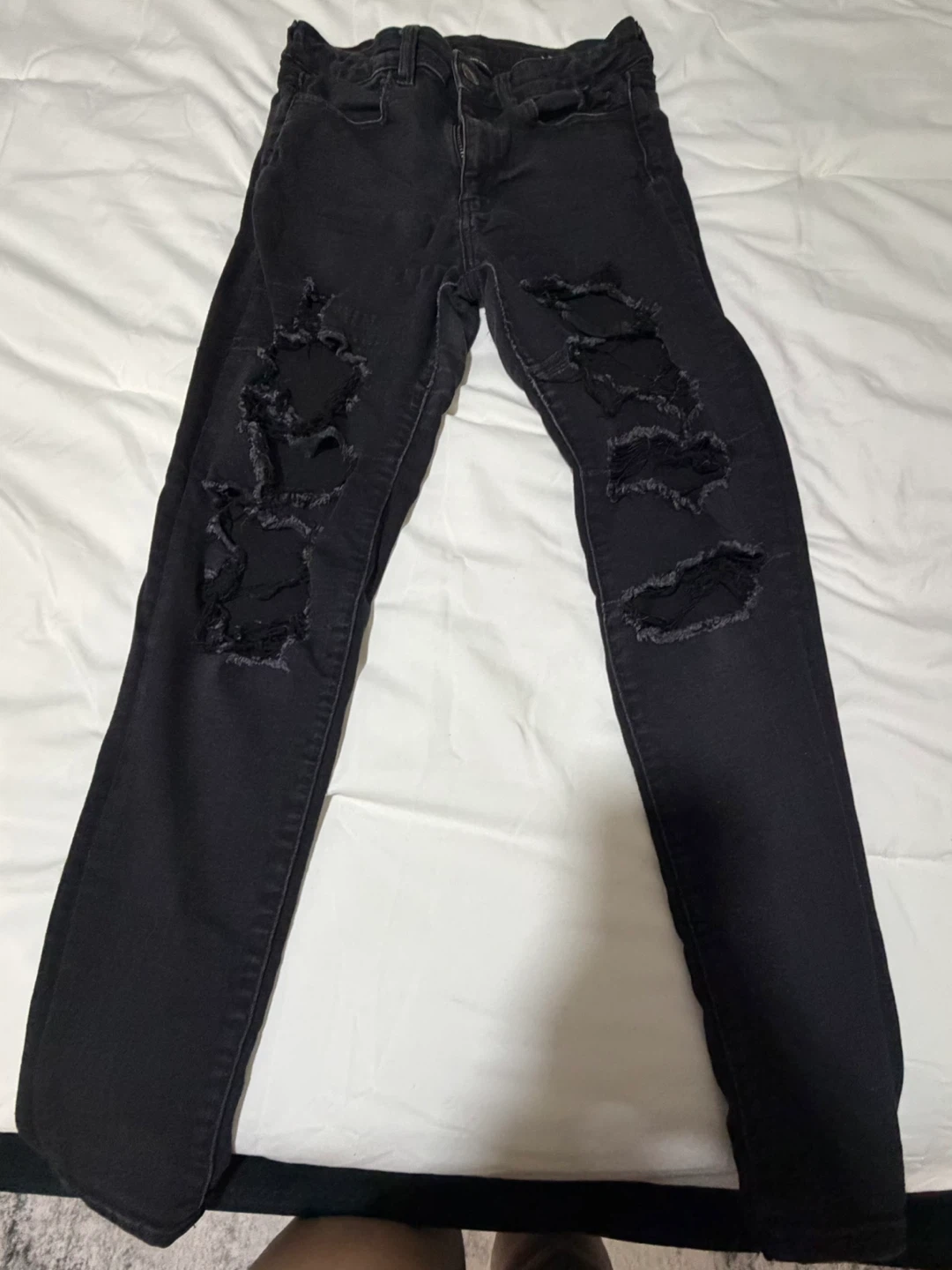 American Eagle Black Ripped Jeans