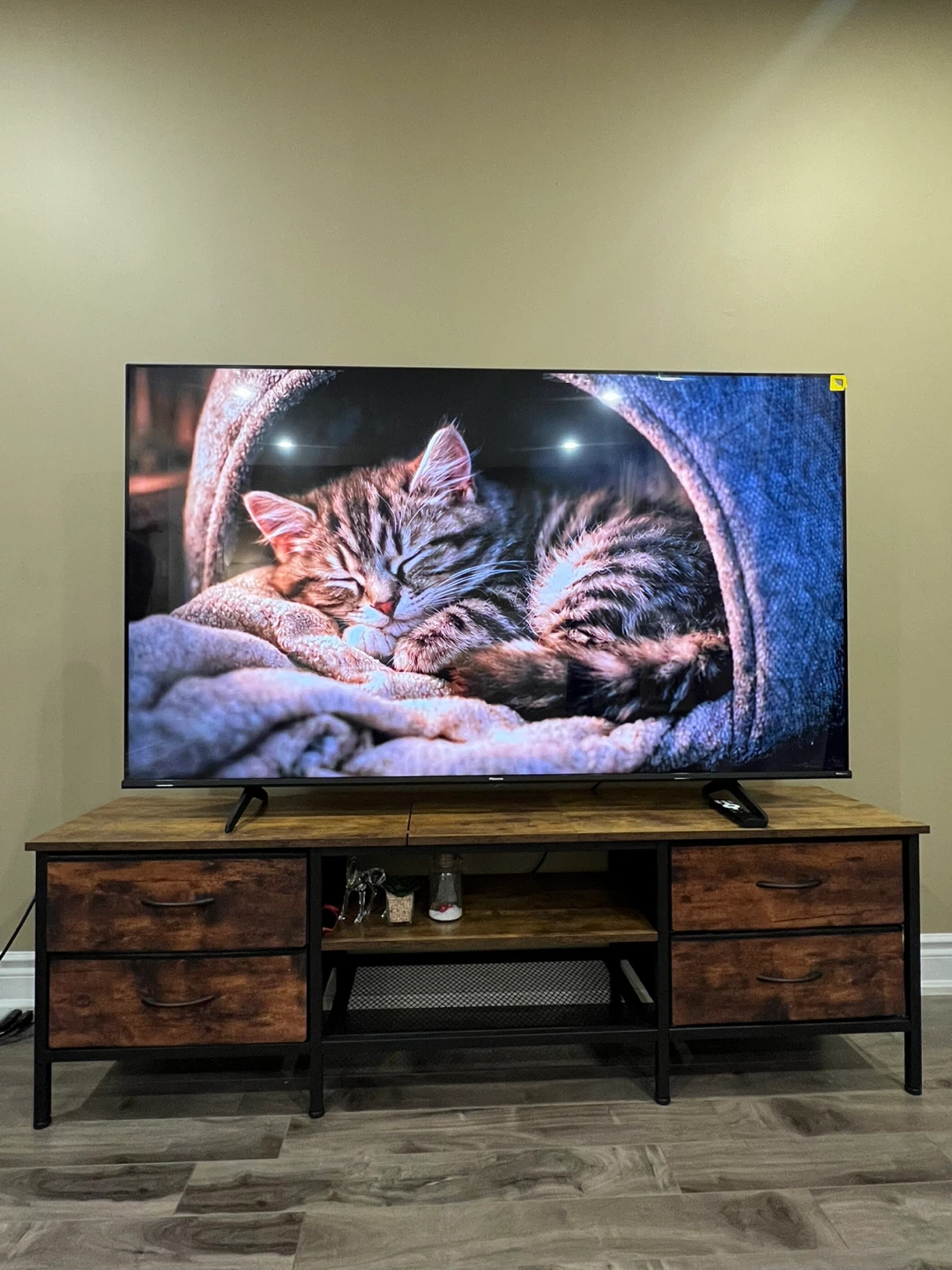 QLED 65” TV  comes with entertainment unit