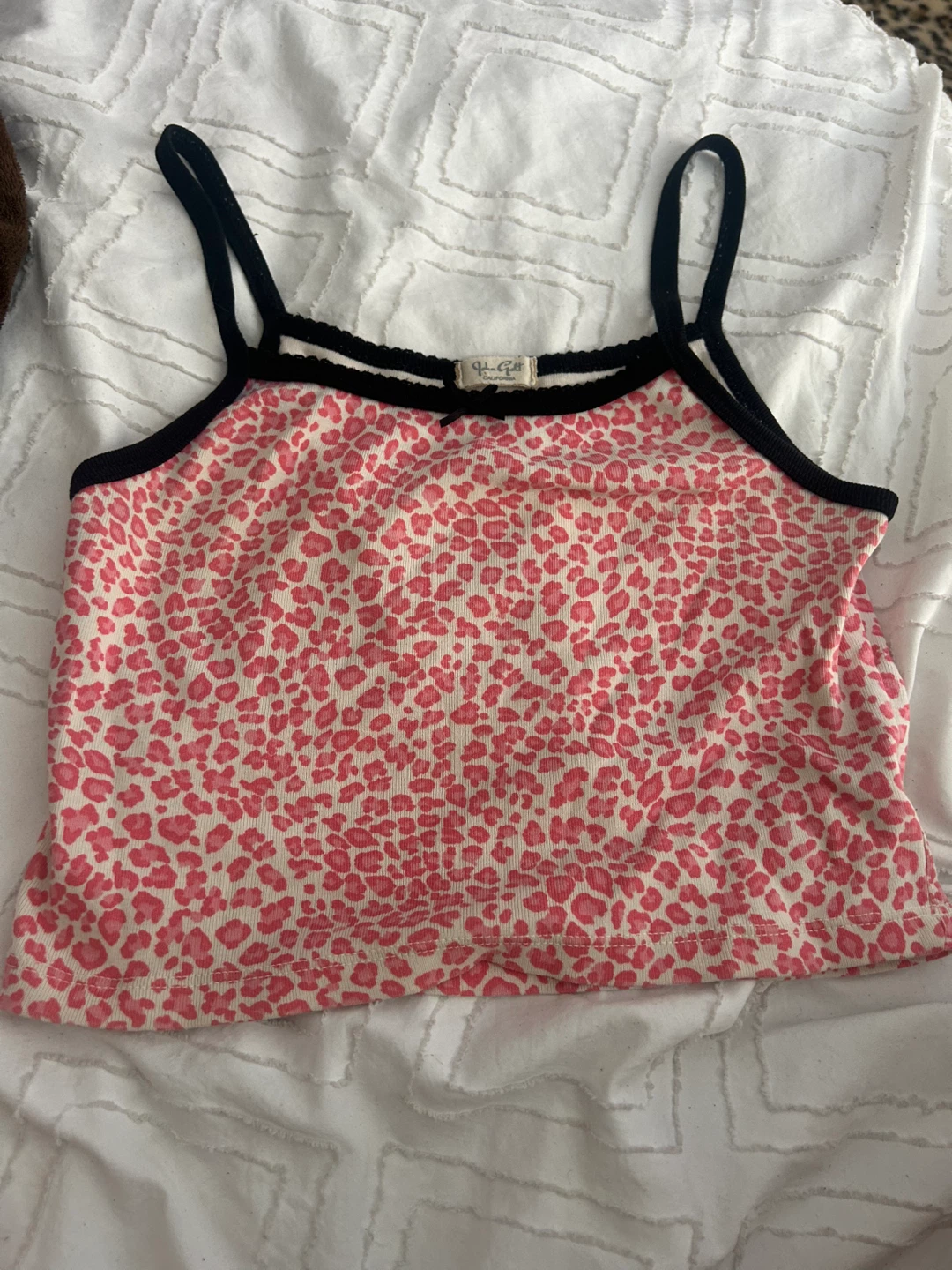 Brandy Melville Pink Leopard Tank Top