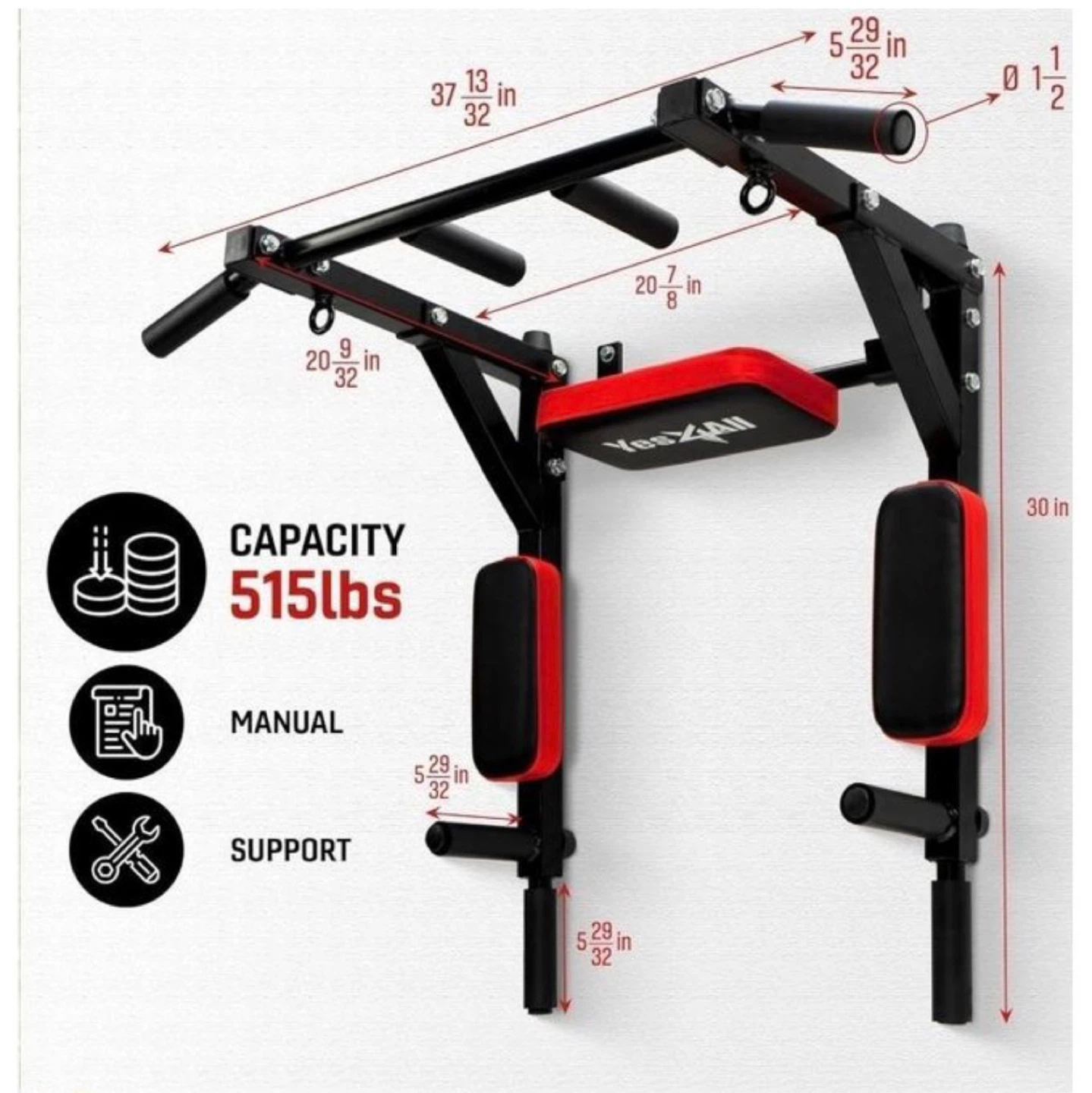 OneTwoFit Pull Up Bar and Dip Station ⚽️