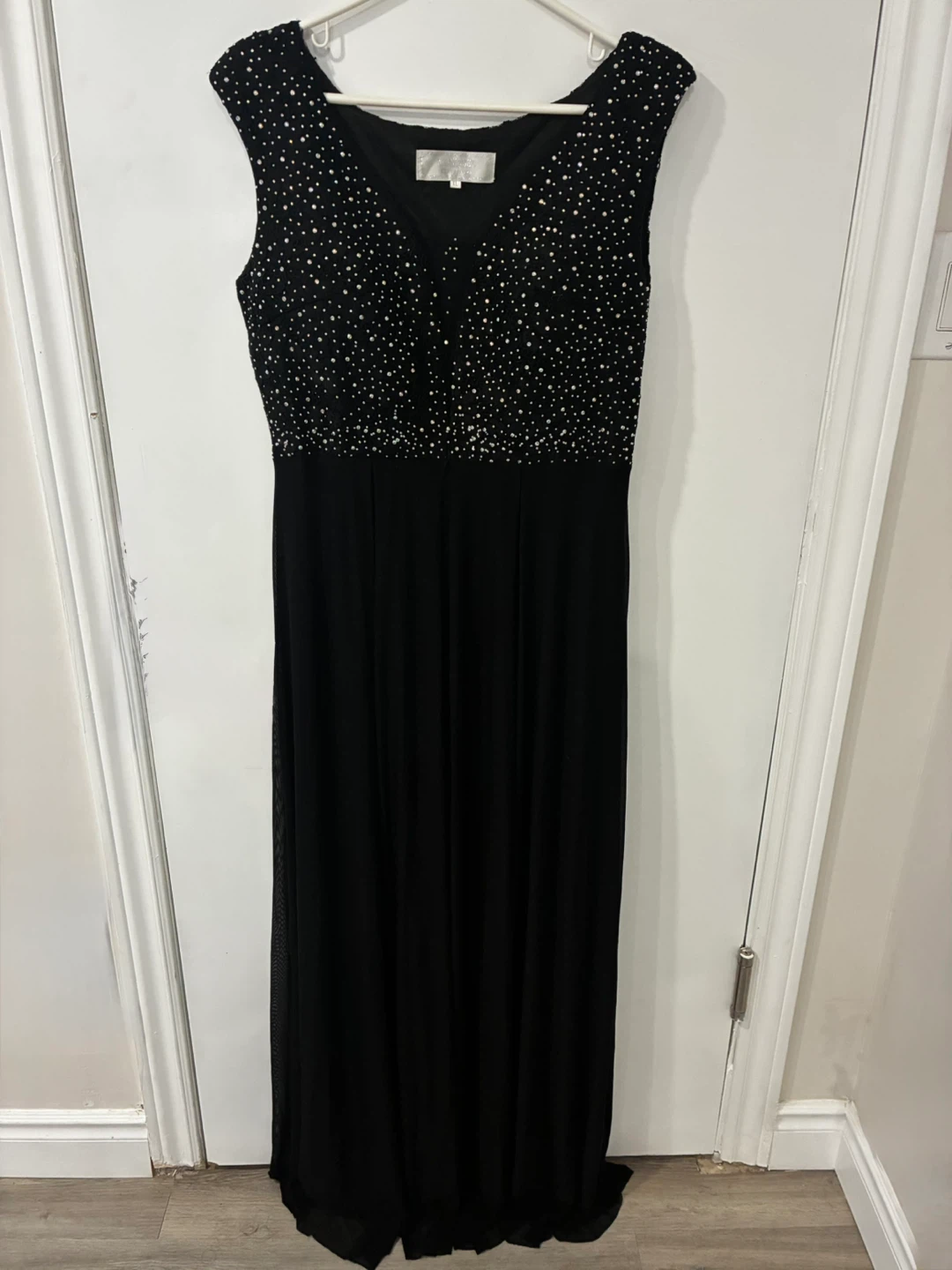 Women's Black Embellished Evening Gown