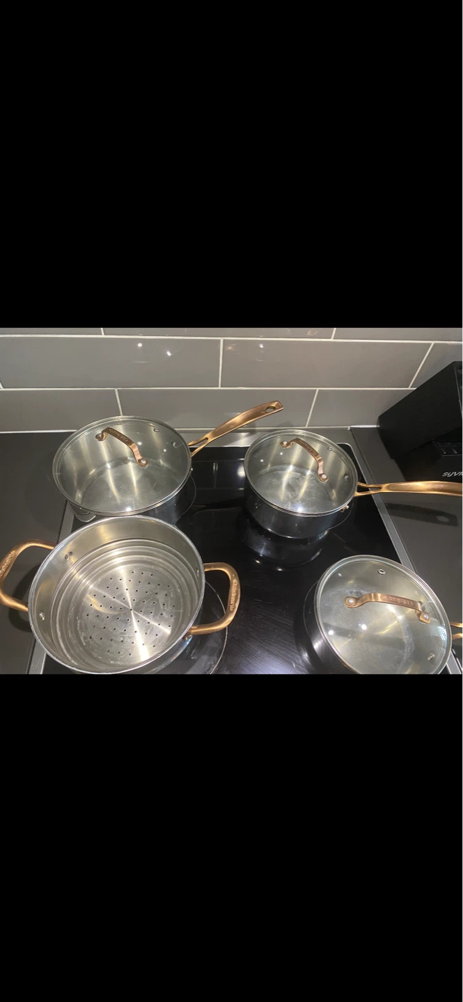 Stainless Steel Pots and Pans Set with Copper Handles ⚽ - photo 2