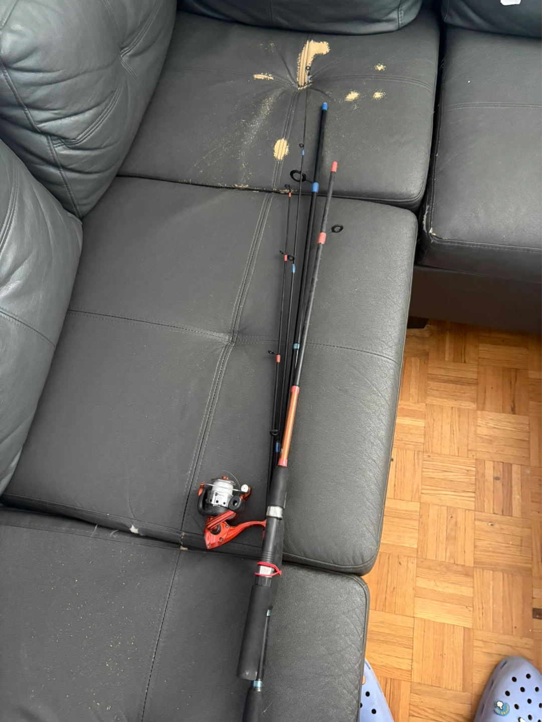 2 fishing rod 2 piece 1 with reel
