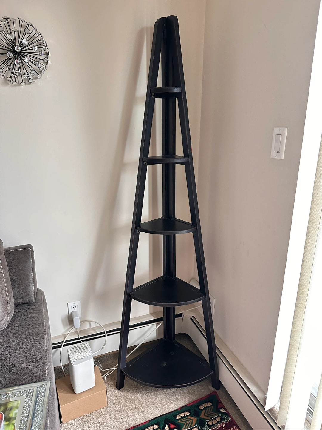Black Corner Shelf Unit