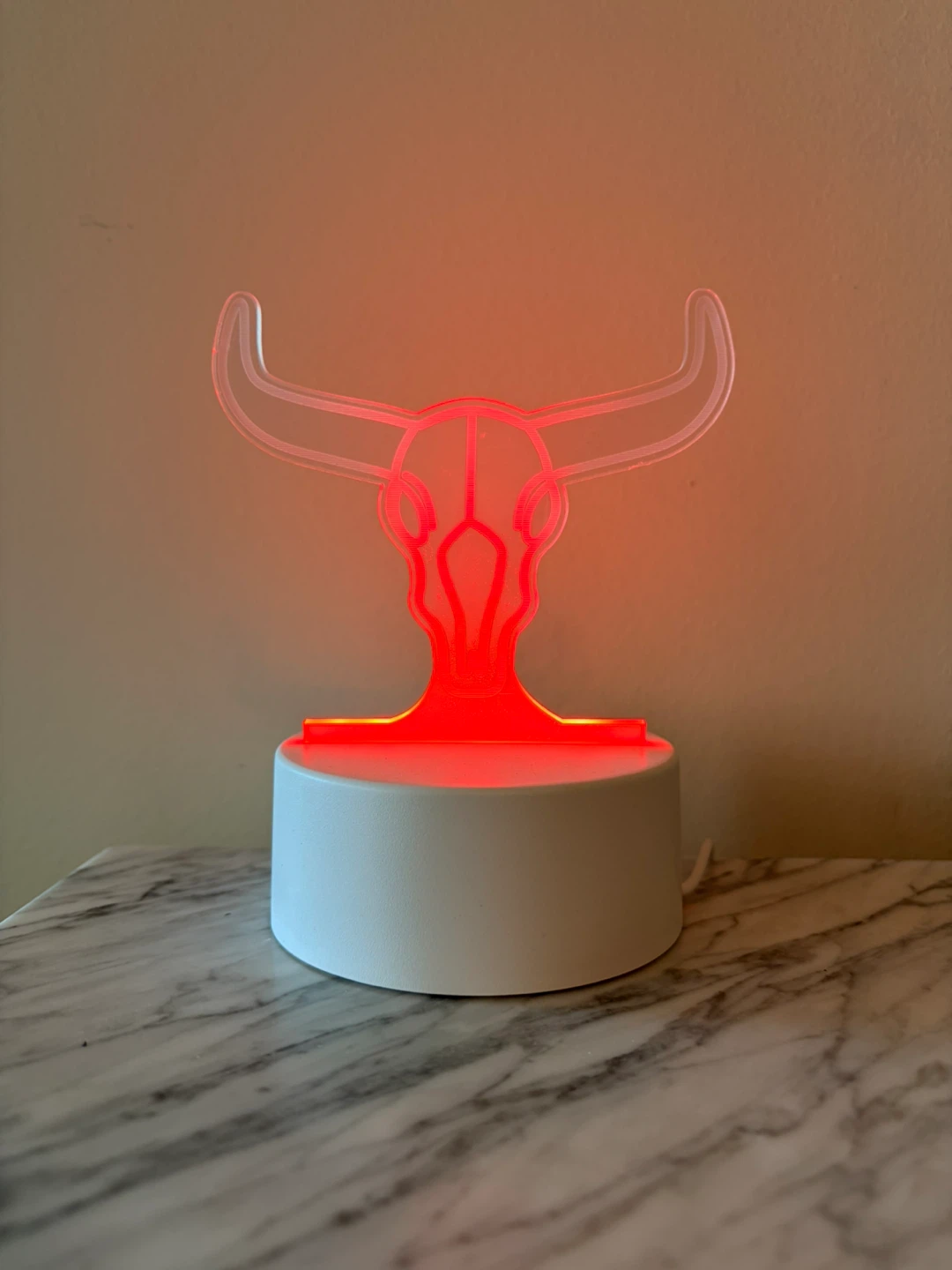 Bull Skull Neon Style LED decor