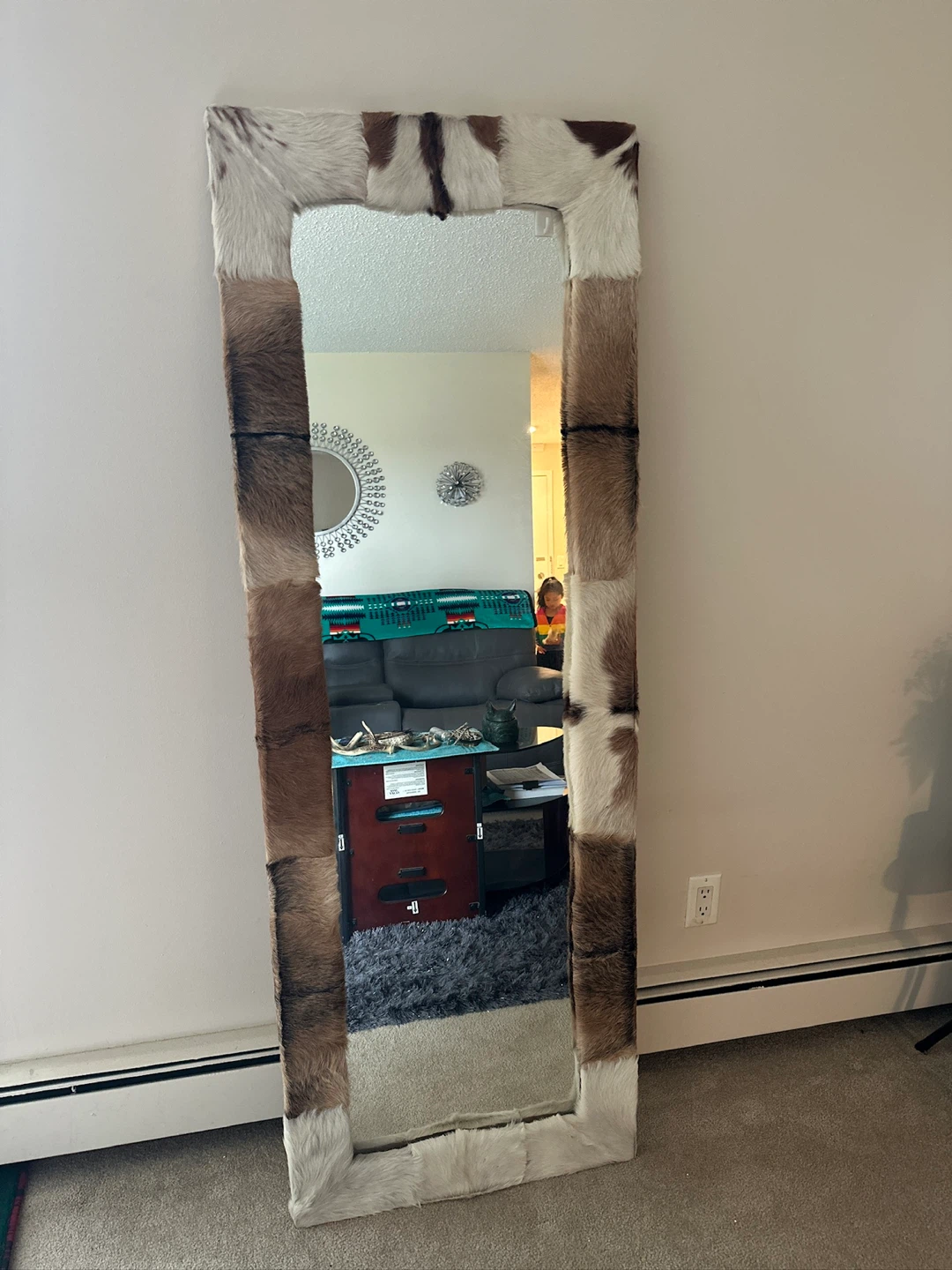 Cowhide Accent Mirror