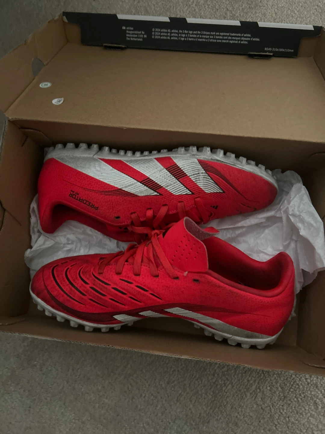 Adidas Predator Club TF Soccer Boots Red Size 6 UK