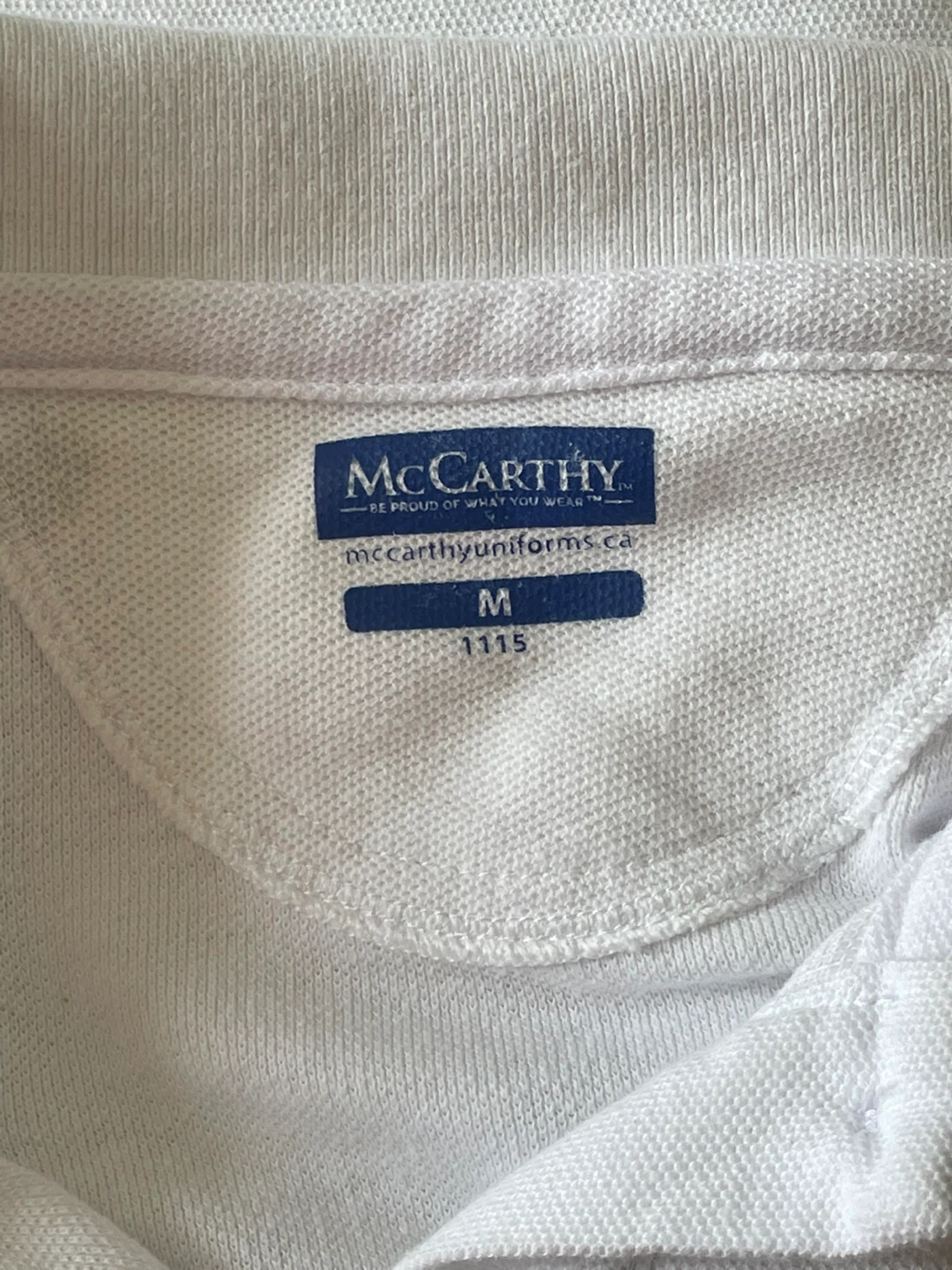 McCarthy White Short Sleeve Polo Shirt - Size M
