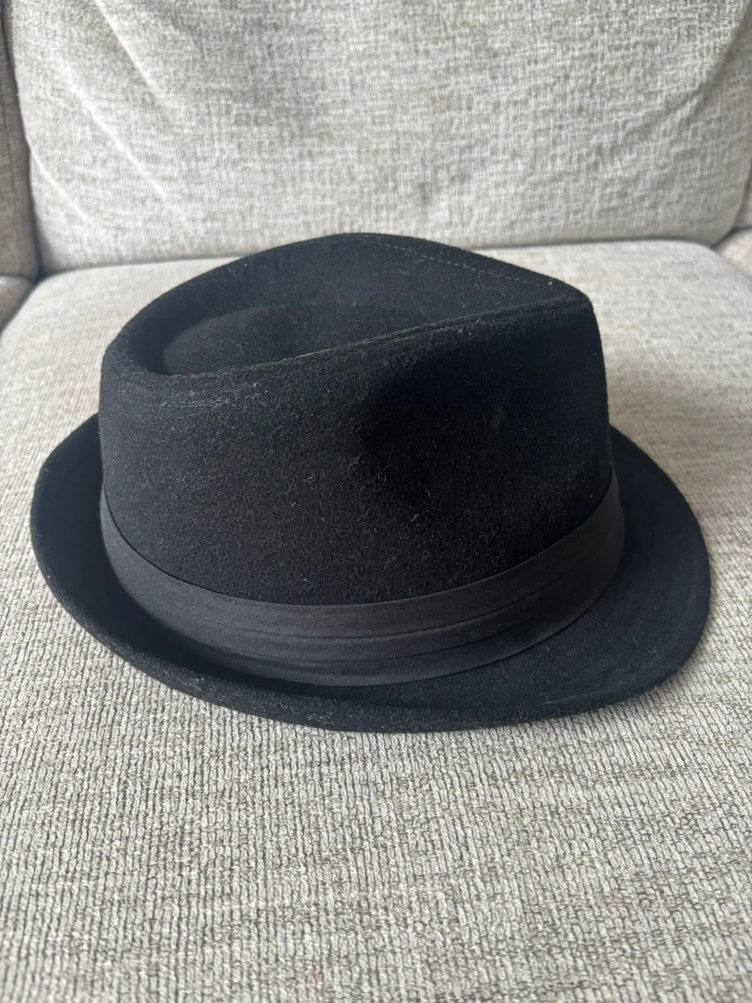 Black Wool Fedora Hat