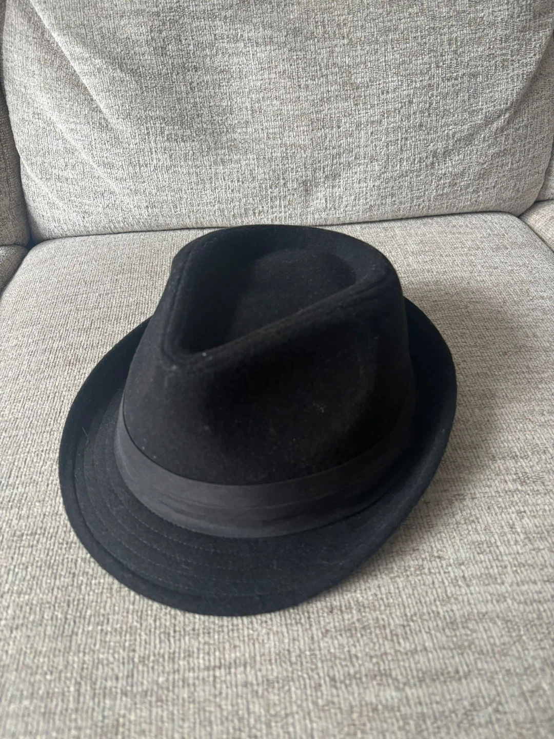 Black Wool Fedora Hat - photo 2