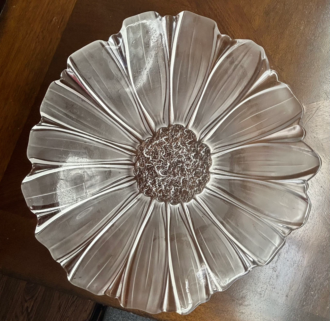Glass Flower Serving Dish
